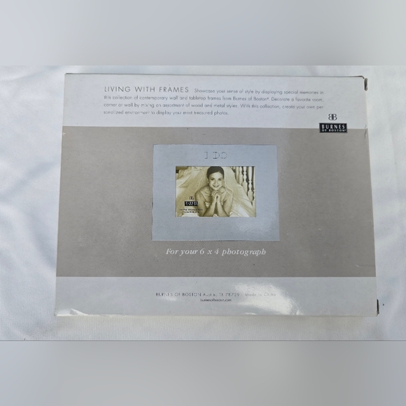 NWT Burnes of Boston Wedding "I DO" 6 x 4 inch Picture Frame Silver - Picture 3 of 4